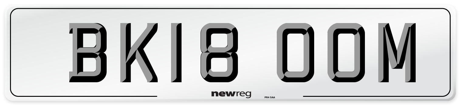 BK18 OOM Number Plate from New Reg